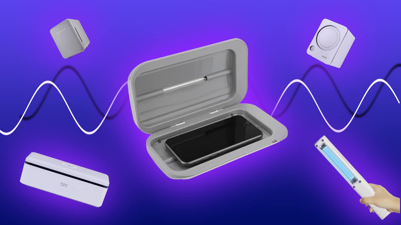 Portable UV Light Sanitizer Box Uv Light Sanitizer Wand and Box Set Kills Up to 99% Germs and Viruses UV Phone Sanitizer Cell Phone Cleaner UV Light Sanitizer Box UV Sterilizer Machine 