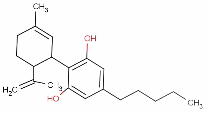 CBD molecule in 2D