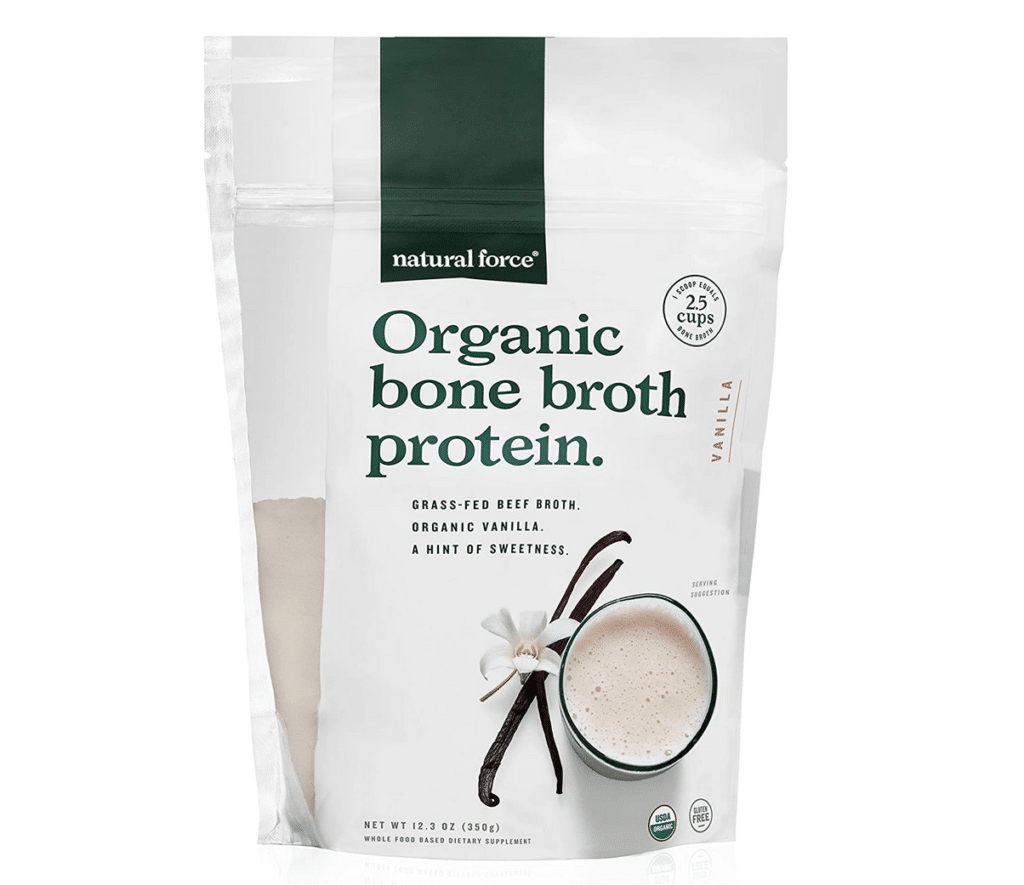 Natural Force Grass-Fed Beef Bone Broth Protein Powder: Vanilla