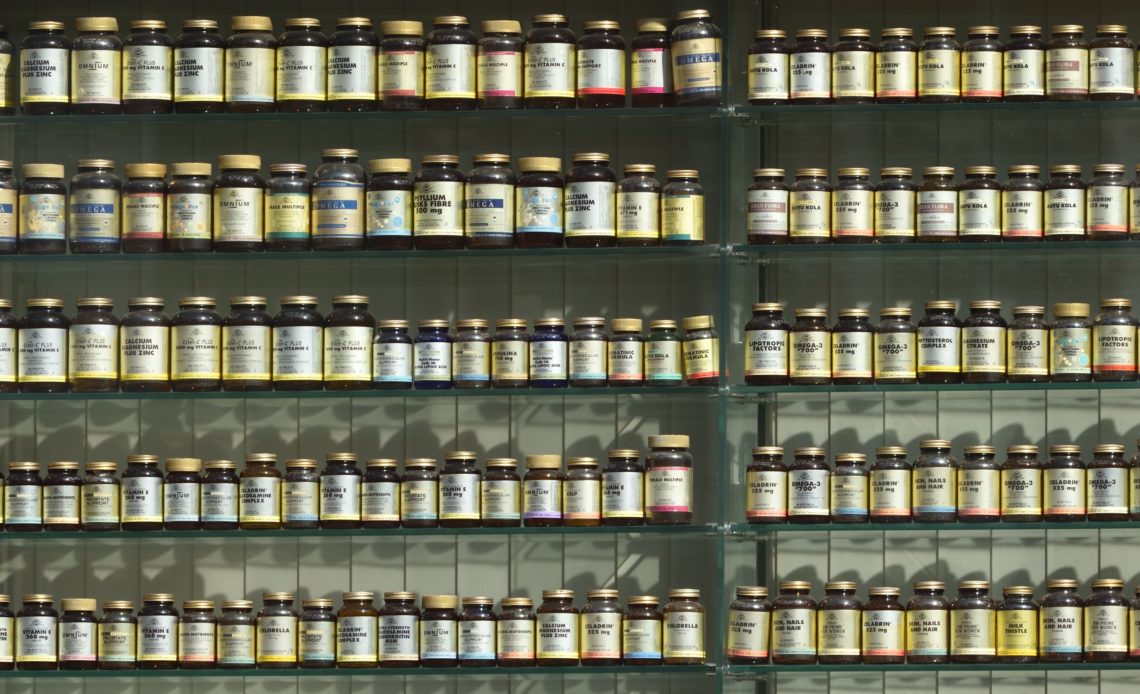 image of shelf full of supplements