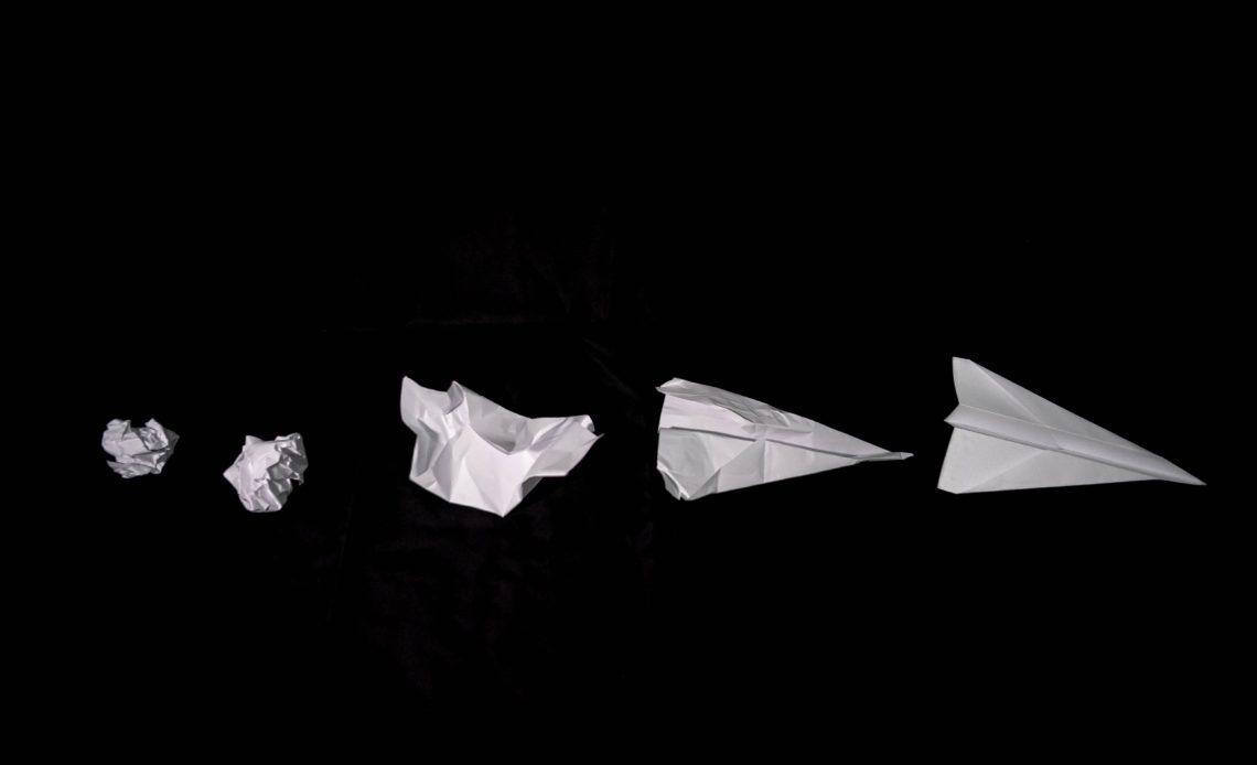 paper airplane folding represents protein folding