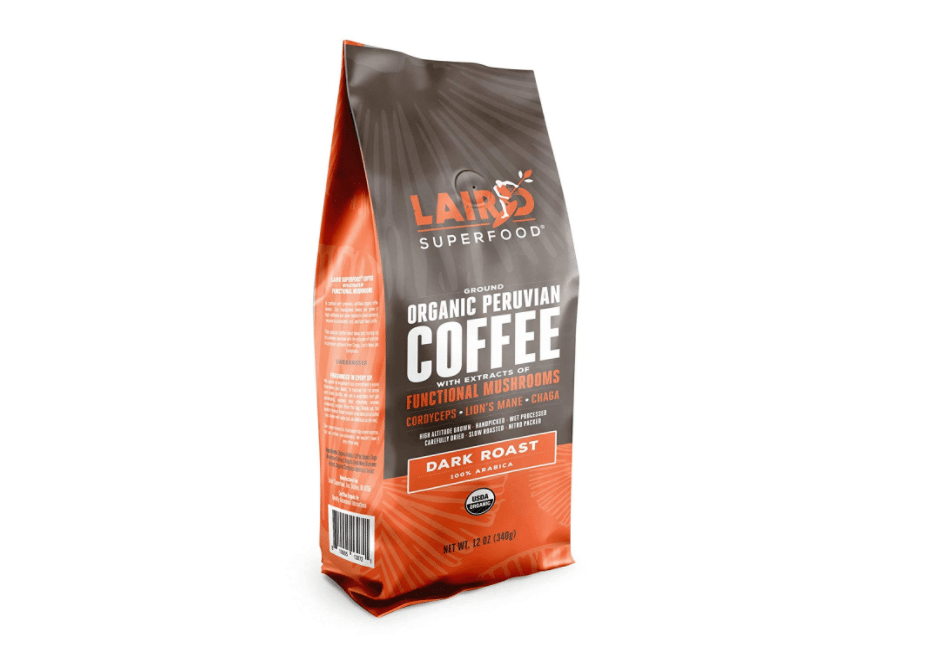 Laird Superfood Peruvian Dark Roast Coffee with Functional Mushrooms