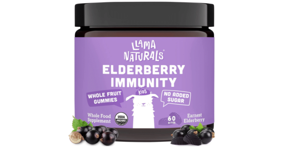 Llama Naturals Whole Fruit Sambucus Elderberry Gummies for Kids